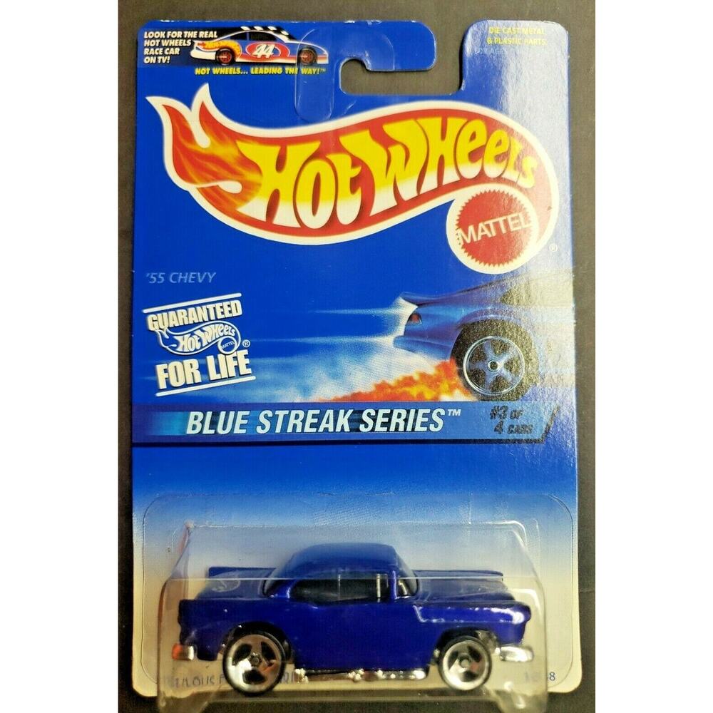 1997 Hot Wheels 1955 Chevy‎ Blue Streak Series Blue 3/4 HW11